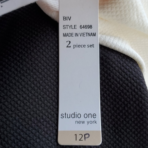NEW 2 Piece Studio One Black & White Dress & Coat - Picture 7 of 15